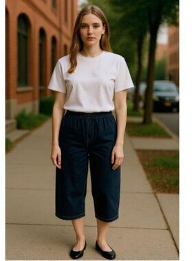 NEWPORT NEWS Easy Style Capri Length Stretch Denim Jeans Ladies LARGE